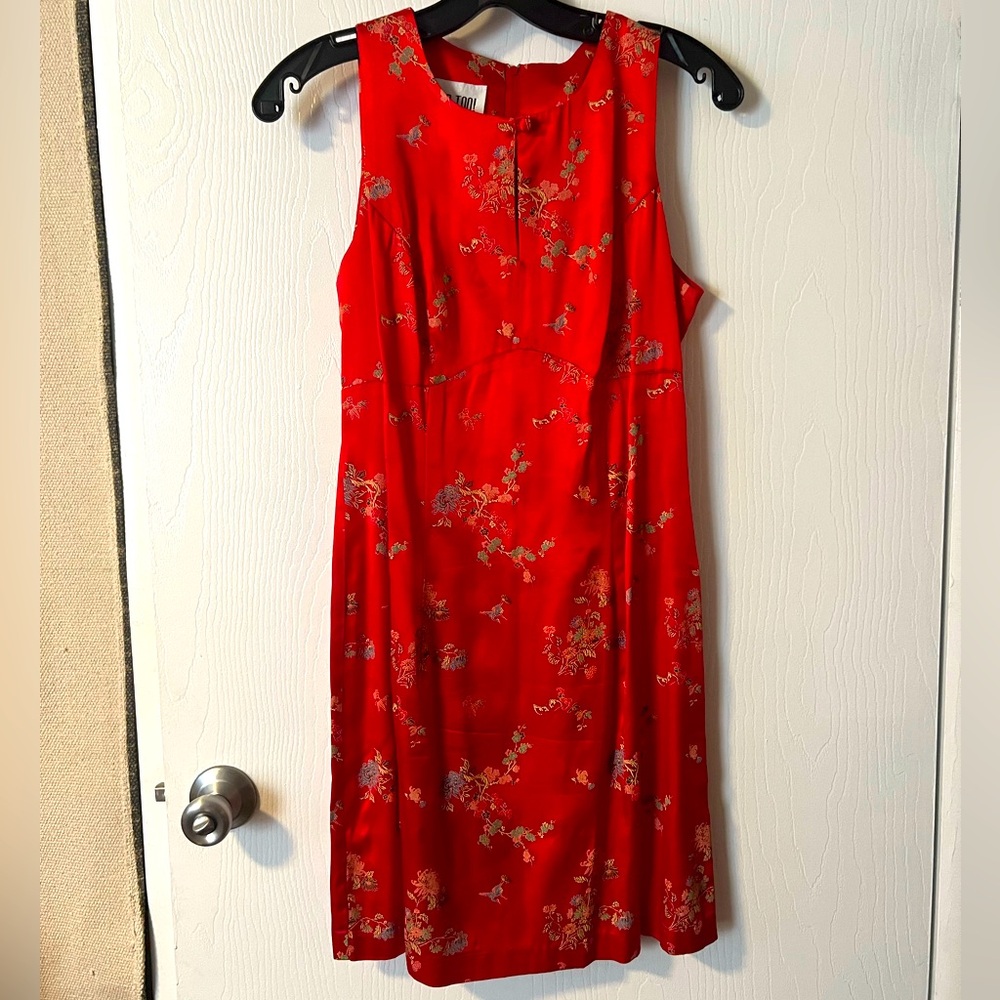 Vintage Y2K BYERS TOO Floral Red Sleeveless Dress